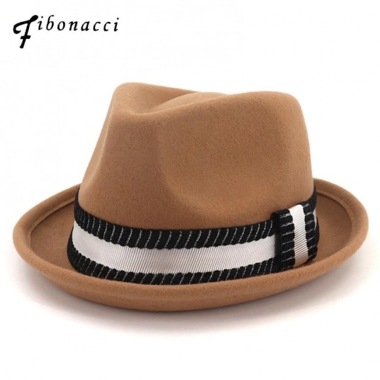 (Fedoras High Quality Wool Felt Hats) Gangster Trilby Bowler Jazz Fedora Hats
