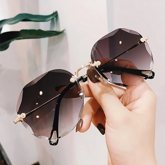 Rimless Sunglasses Women Luxury Trimming Gradient Shades Sun Glasses Ladies Vintage Framless Eyewear trending UV400 wholesale