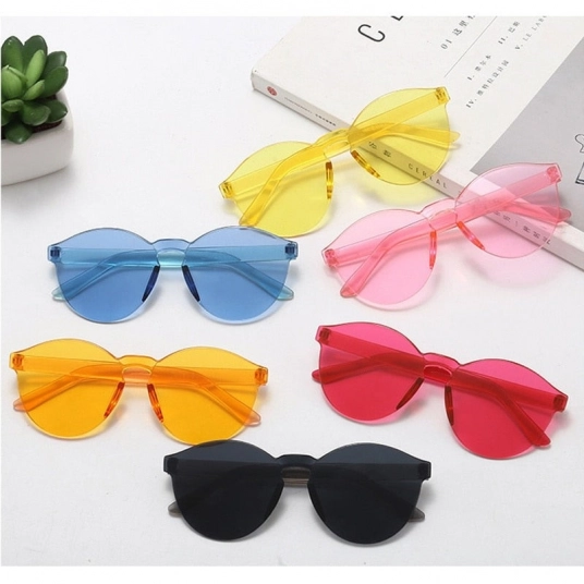 Korean Style Candy Color Kids Sunglasses Boy Girl Rimless Frame Cat Eye Eyeware UV400 Summer Children Sun Glasses Goggles Shade