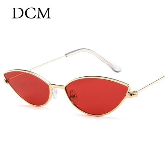 DCM Fashion Vintage Small Ladies Cat Eye Sunglasses Women Metal Frame Gradient Sun Glasses UV400