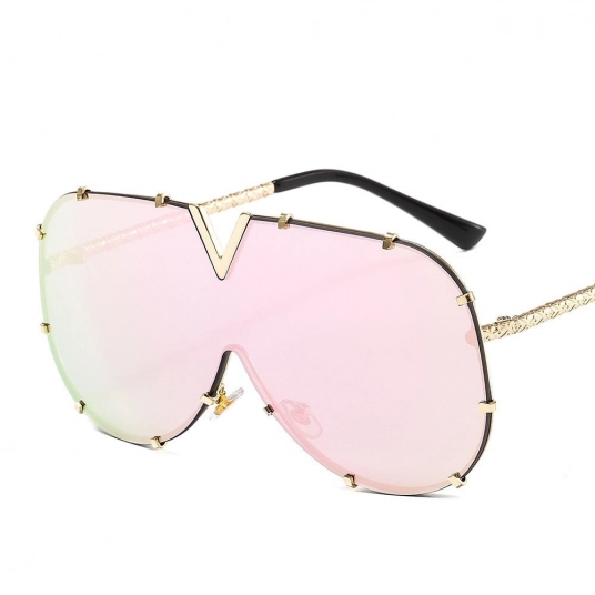 Fashion Rimless Oversized Women Sunglasses Men Brand Designer Mirror Goggle Sun Glasses Female Style Oculos Shades UV400 Unisex