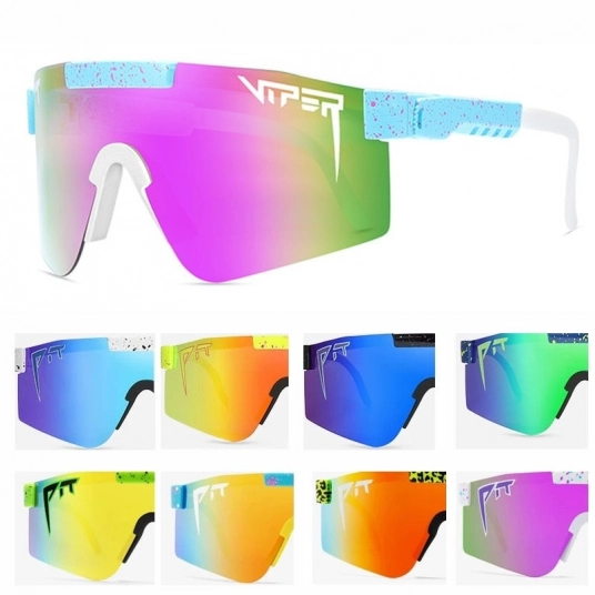 Hot pit viper flat top eyewear tr90 black frame mirrored lens windproof sport fashion polarized sunglasses for man  woman uv400