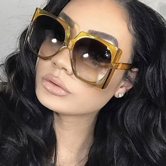 Retro Square Brand Designer Sunglasses Women Fashion eye glasses Oversized Luxury glasses eyewear Oversized Sunglasses Woman