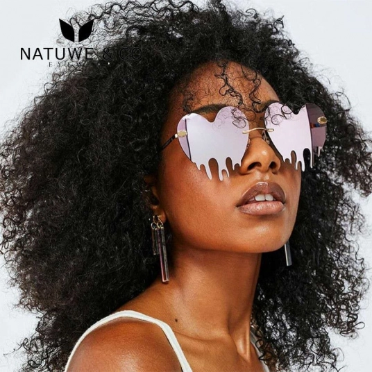 Heart Dripping Sunglasses Lady Women Mirror Imagine UV400 Eyewear