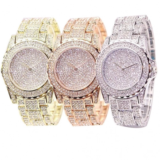 2020 fashion watch ladies luxury round quartz watch ladies watch shiny golden silver watch watch ladies gift