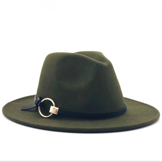 (Ladies Wool Fedora Hats) Hawkins Felt Cap Wide Brim Ladies Trilby Jazz Church Godfather Hats