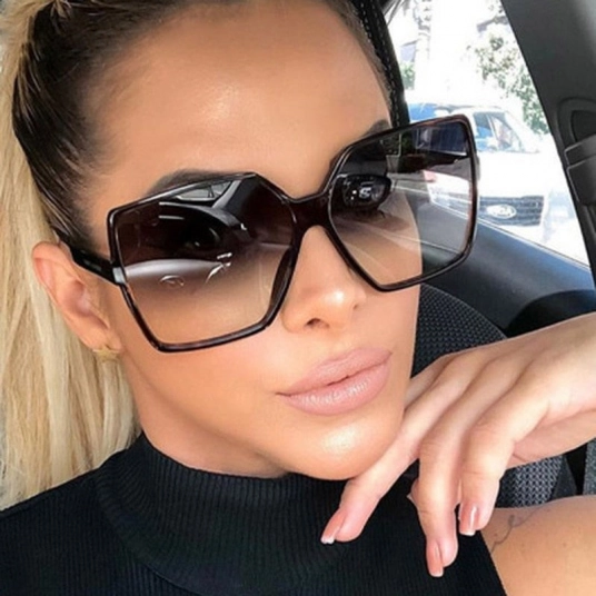 Vintage Oversize Square Sunglasses Women Luxury Brand Big Frame Fishing Sun Glasses Black Fashion Gradient Female Glasses