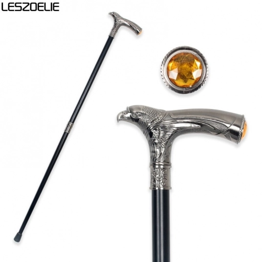EagleHead With Rhinestone Man Luxury Walking Stick Canes Women Decorative Walking Cane Elegant Fashion Vintage  Walking Stick