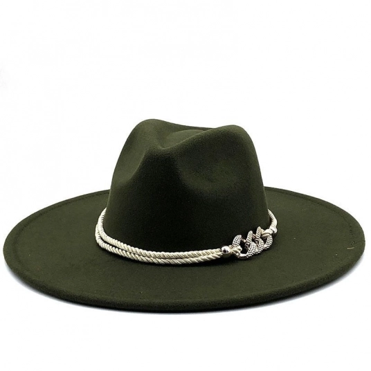 (Designer Fedora Hat) Wide Brim Church Derby Top Hat Felt Fedoras Jazz Cap Hat