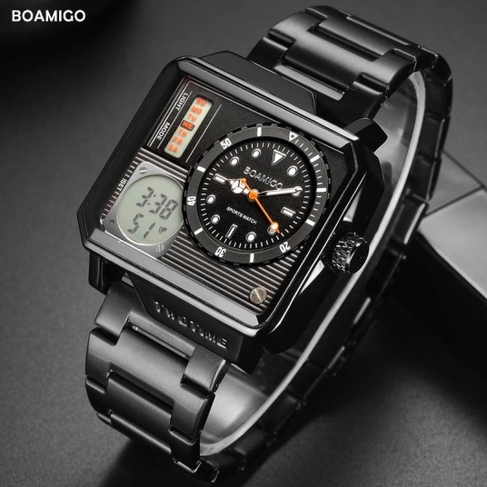 2019 New Fashion BOAMIGO Top Brand Luxury Mens Watch 30m Waterproof Auto Date Clock Male Watches Men Digital Casual WristWatch