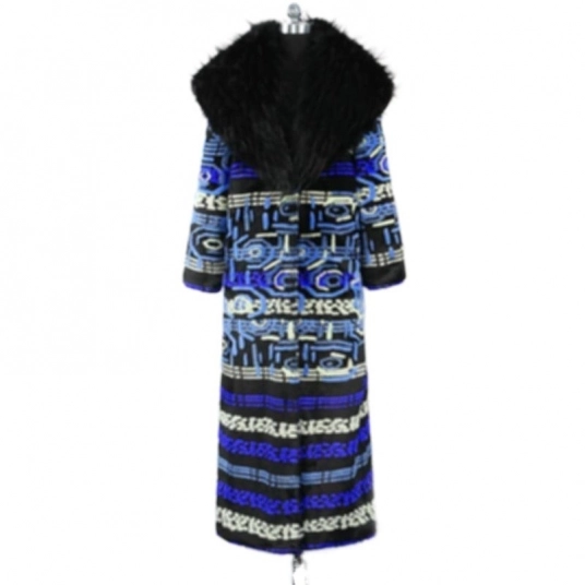 Winter Bohemia Extra Long Colorful Faux Fur Coat Women 2021 With Fur Collar Warm Fluffy Multicolor Luxury Clothing Women Jacket