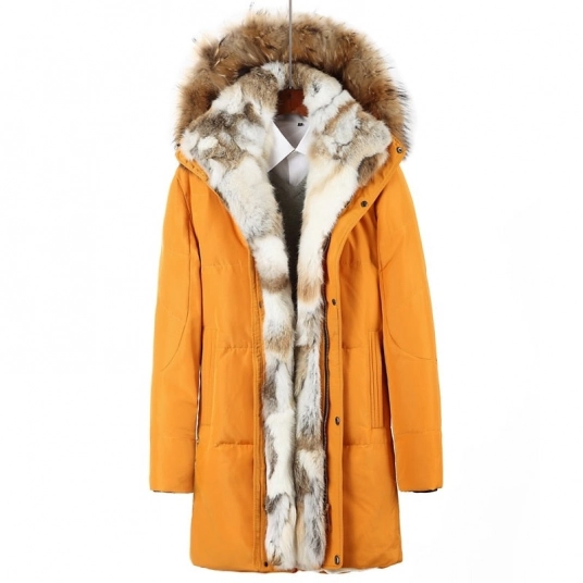2019 Winter New Men's Women  Down Jacket Casual Warm Hooded Down Coats Luxury High Quality Fur Collar Thick Long Down Jacket
