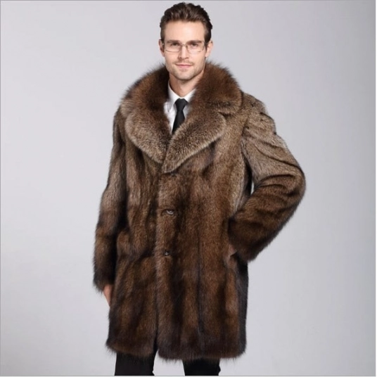 L4XL Winter Luxury Faux Mink Fur Coat Loose Luxury Turndown Collar Long Faux Fur Outwear Thick Warm Men Fake Fur Coats FW121