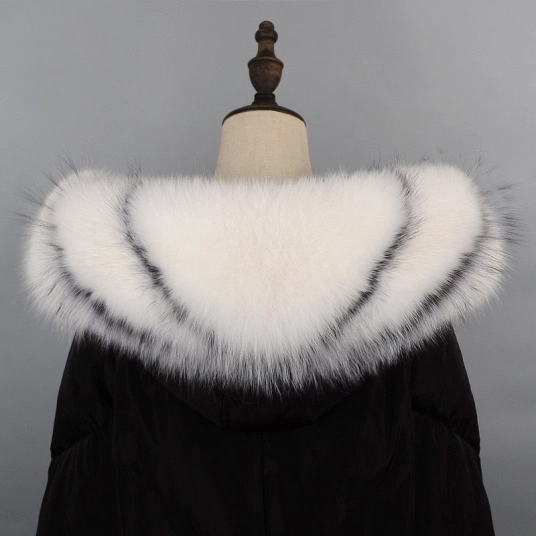 100% Real Fox Fur Collar Extra Large For Coat Hood Warm Winter Scarf Luxury