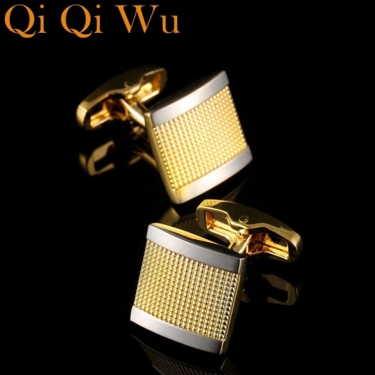 Gold Cufflinks for Mens French Shirt Designer Brand Cuff links Buttons Golden High Quality Luxury Male Wedding Jewelry Men Gift
