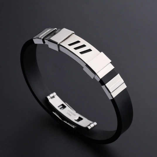 luxury jewelry vintage Anime designer charms Rubber Wristband Silicone Stainless Steel Men Bracelets Bangles Women Wholesale