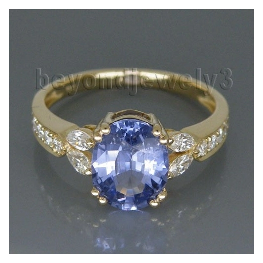 Vintage Oval 7x9mm 14Kt Yellow Gold Natural  Sapphire Ring for Women Jewelry Gift SR174