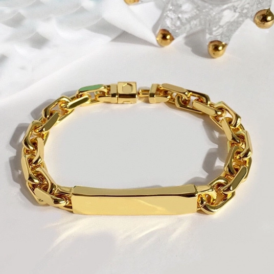 Brand New Luxury Punk Baracelet For Men 22.5CM High Quality Gold Silver Color Fashion Rock Hip Hop Bangle Designer Jewelry
