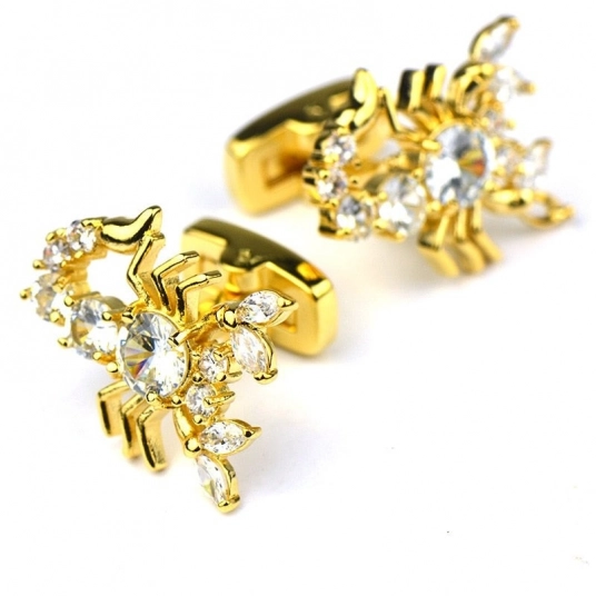 2020 New Cufflinks for Mens Animal Scorpion Shirt Cuff Links Vintage Crystal Design High Quality Brass CuffLink Luxury Jewelry