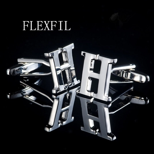 FLEXFIL Jewelry french shirt cufflink for mens Brand designer Cuffs link Button male High Quality H Luxury Wedding wholesale