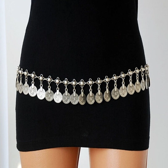 (Women's Belts) Beach Belt Tassels Body Waist Chain Fashion Women Charms Collection Coin Chain Jewelry Belt