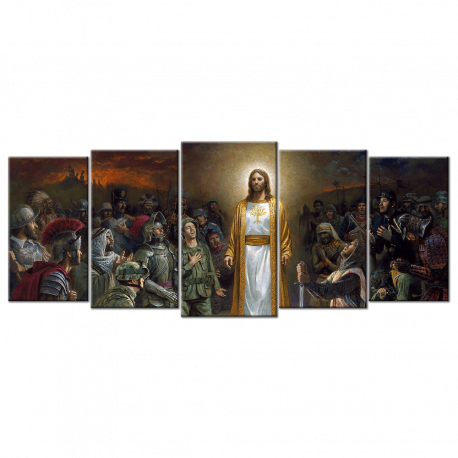 Jesus With Different Soldiers- 5 panels XL