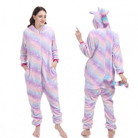 Crazy Onesies™  Purple Star Unicorn  Adults Sleepwear (unisex)