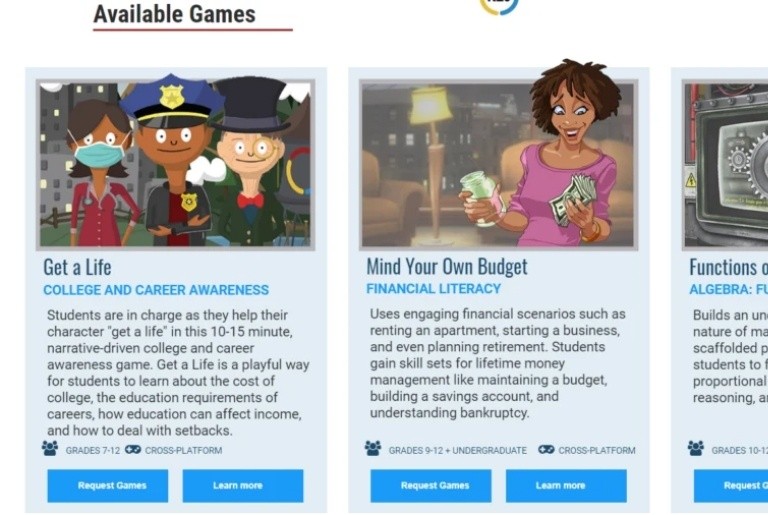 Various Game-Based Learning Financial Games