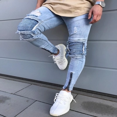 Men's  Designer SlimFit Ripped Distressed HiStreet Denim Jeans
