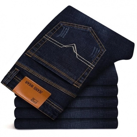 New Men's Fashion Jeans Business Casual Stretch Slim Denim.