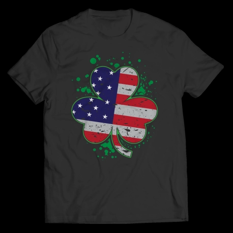 Custom T Shirts  American Flag Clover