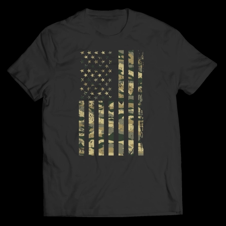 Funny Custom T Shirts - American Camo Flag