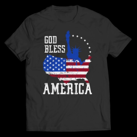 Funny Custom T-shirts - Liberty God Bless America