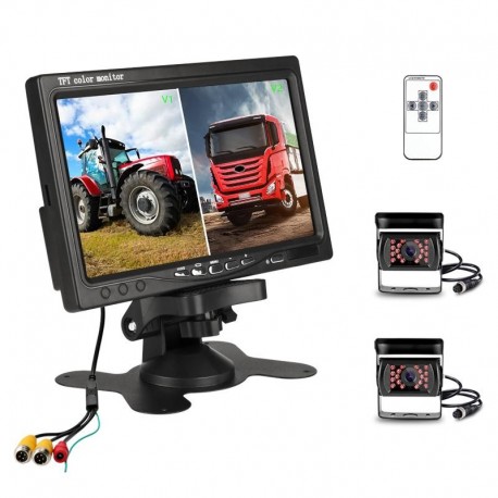 Monitor Display Truck Wireless Dual Waterproof Camera Night Vision Reversing
