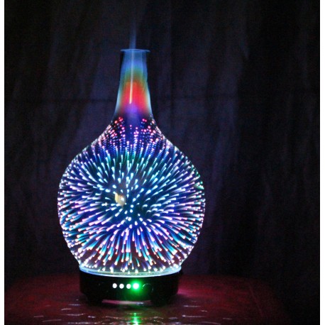 7 Color Light 3D Glass Vase Aromatherapy Essential Oil Aroma Diffuser Changing and Waterless Auto Shut off Cool Mist Humidifier|