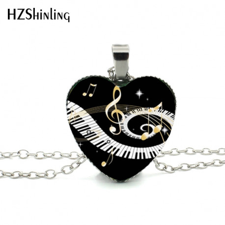 Grand Piano Heart Necklace