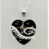 Grand Piano Heart Necklace