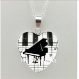 Grand Piano Heart Necklace