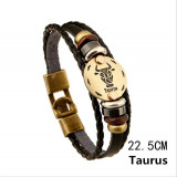 Leather Women, Child Bracelet  Zodiac Signs