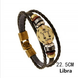 Leather Women, Child Bracelet  Zodiac Signs