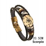 Leather Women, Child Bracelet  Zodiac Signs