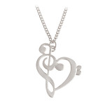 Heart Shaped Musical Note Necklace