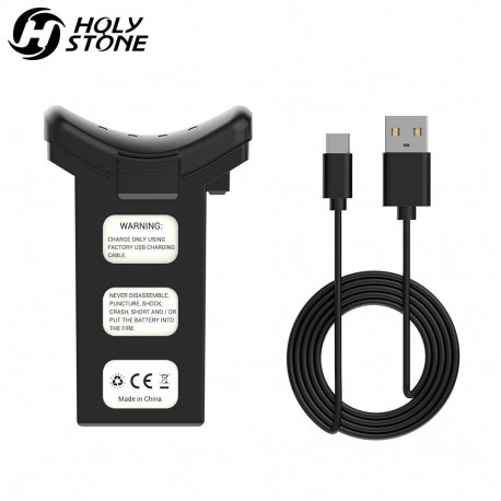 Holy Stone Modular 7.4V 2500mAh Li-ion Battery USB Cable for RC Quadcopter Drone HS100