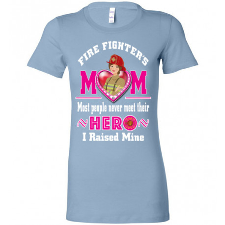 Fire Fighters Mum Pink Hero Text Bella Tees