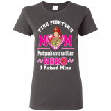 Fire Fighters Mums Hero (Hot Pink Text) Gildan Teeshirt