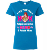 Fire Fighters Mums Hero (Hot Pink Text) Gildan Teeshirt