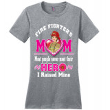 Fire Fighters Mothers Hero Pink Text District Made Teeshirt