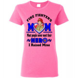 Fire Fighters Mums Hero (Banging Blue Txt) Gildan Teeshirt