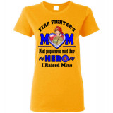 Fire Fighters Mums Hero (Banging Blue Txt) Gildan Teeshirt