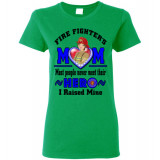 Fire Fighters Mums Hero (Banging Blue Txt) Gildan Teeshirt